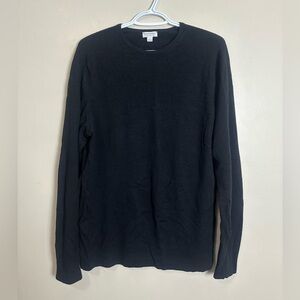 Sunspel Size L Black Long Sleeve Tee